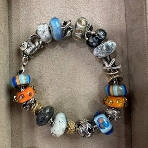 7”  21 bead - sea theme troll bracelet.